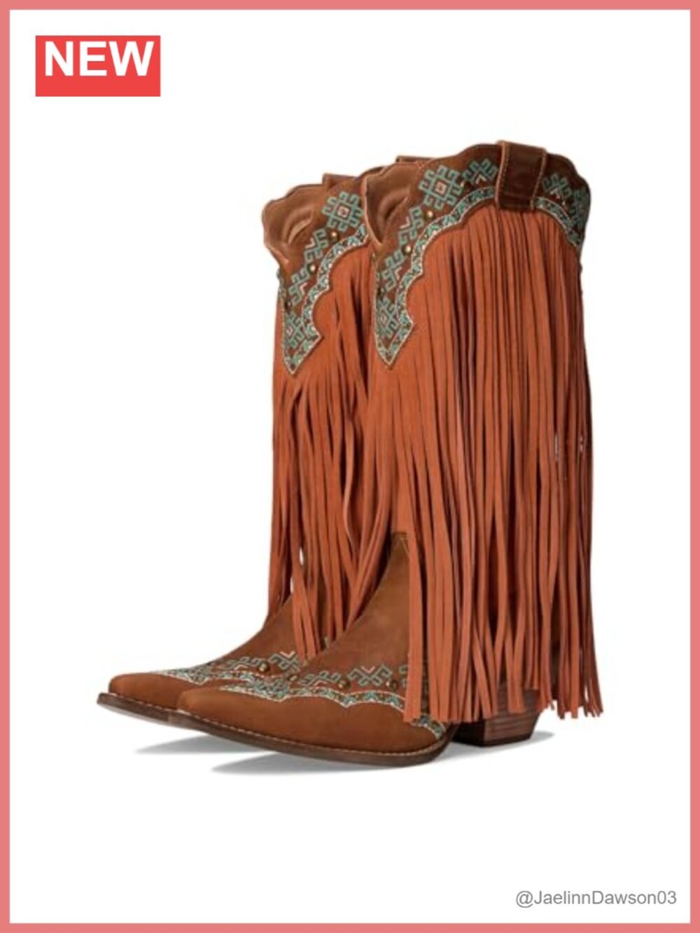 Suede Mid Calf Western Boots Pull On Block Heel Snip Toe